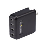 StarTech.com 100W USB-C Wall Charger, 2x USB-C/2x USB-A, Quick Charging Portable GaN Charger Power Adapter, USB Power Delivery 3.0