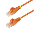 StarTech.com 2ft Orange Slim CAT6 Ethernet Cable, Snagless, 100W PoE, UTP, LSZH, 28AWG Pure Bare Copper Wire, Slim RJ45 Network Patch Cord w/Strain Reliefs, Individually Tested