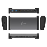 j5create JTD562 8K Thunderbolt 4 Docking Station - Thunderbolt certified, Single 8K/Dual 4K (USB-C to TB4 USB-C x 3, USB-C PD x1, USB-A x3, RJ-45, SD)