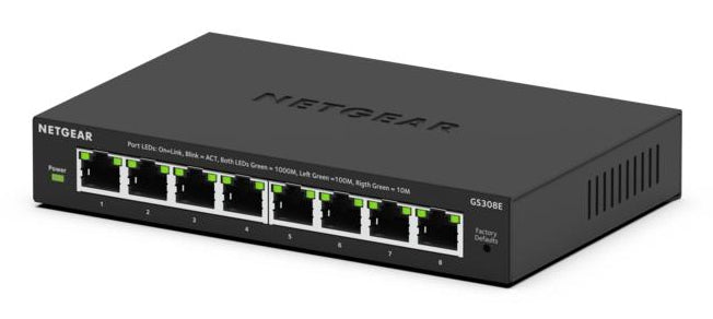 NETGEAR 8-Port Gig Plus Switch Managed L2/L3 Gigabit Ethernet (10/100/1000) Black