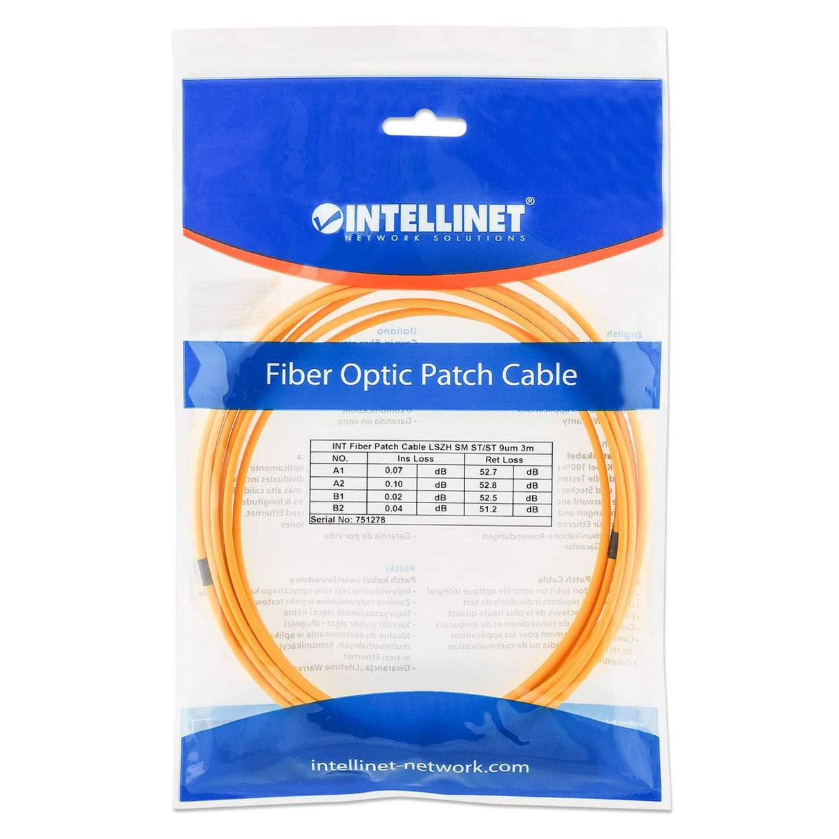 Intellinet 751278 InfiniBand/fibre optic cable 1 m ST Yellow