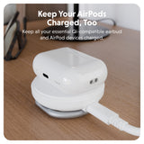 Targus HJ3310WHGL mobile device charger Headphones, Smartphone, Smartwatch White USB Wireless charging Fast charging Indoor