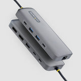 StarTech.com 10-in-1 USB-C to Dual-DisplayPort Multiport Adapter, 100W Power Delivery Charging, 2x 4K 60Hz, 5-Port 5Gbps Hub, Gigabit Ethernet, Type-C Mini Dock