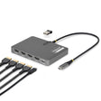 StarTech.com USB-C to Quad-Monitor Workstation Adapter, 4K 60Hz HDMI, 140W PD Passthrough for Laptop Charging, USB Port for Wireless Keyboard / Mouse, TAA