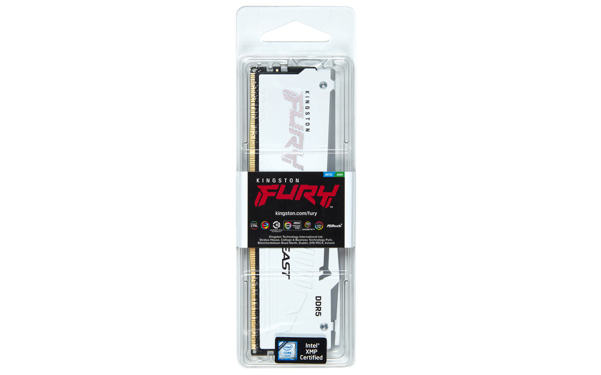 Kingston Technology FURY Beast 16GB 5200MT/s DDR5 CL40 DIMM White RGB XMP