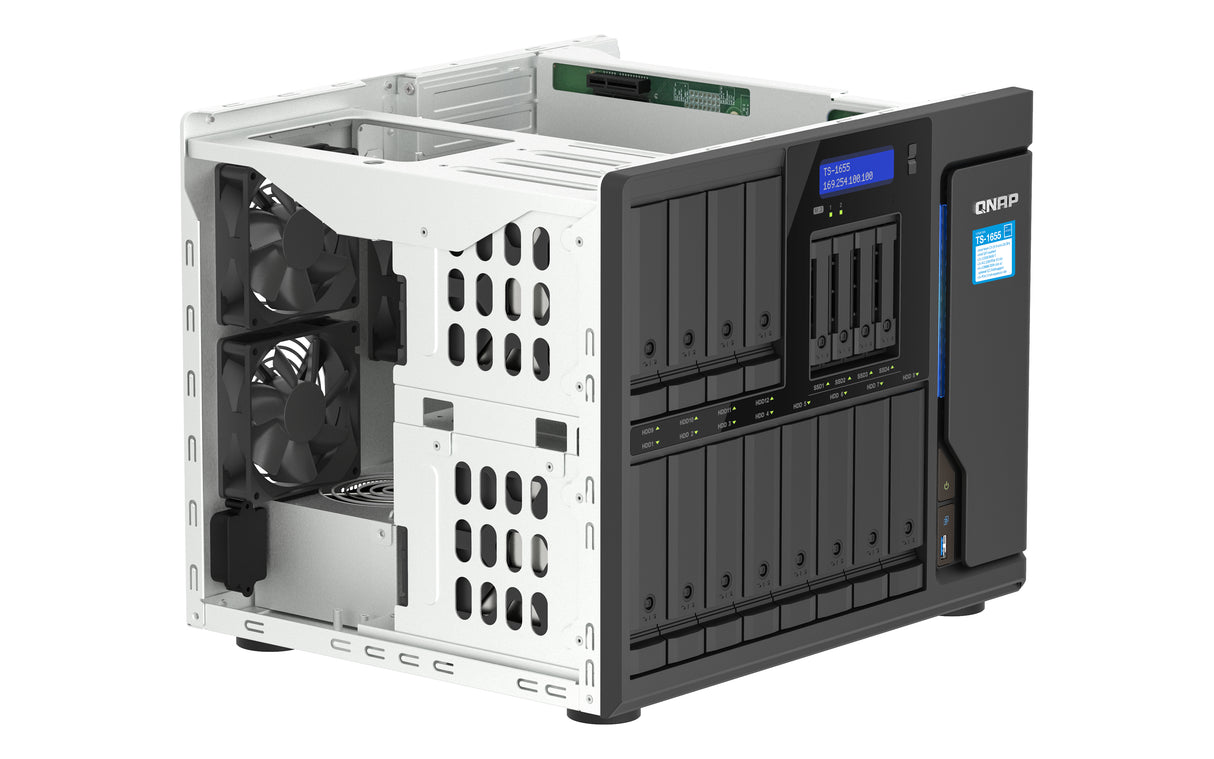 QNAP TS-1655 NAS Tower Intel Atom® C5125 8 GB DDR4 0 TB QNAP Turbo System Black