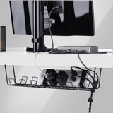 StarTech.com Under Desk Cable Management Tray, 24" Long, Metal Basket Style Cable Organizer, Screw-On Installation, Power Bar Holder, Metal, Black, TAA-Compliant