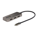 StarTech.com 3-Port USB-C Multi-Monitor Adapter, USB Type-C to 3x DisplayPort 1.4 MST Hub, Triple 4K 60Hz DP Laptop Display Extender / Splitter, HDR, Extra-Long Built-In Cable - Windows Only