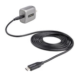 StarTech.com 30W USB-C Wall Charger - Portable GaN Charger w/ Power Delivery - 6ft Cable - USB C Power Adapter w/ Fast Charging - USB Type C Wall Charger, USB-C Charger