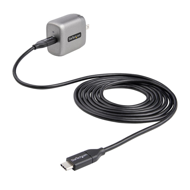 StarTech.com 30W USB-C Wall Charger - Portable GaN Charger w/ Power Delivery - 6ft Cable - USB C Power Adapter w/ Fast Charging - USB Type C Wall Charger, USB-C Charger