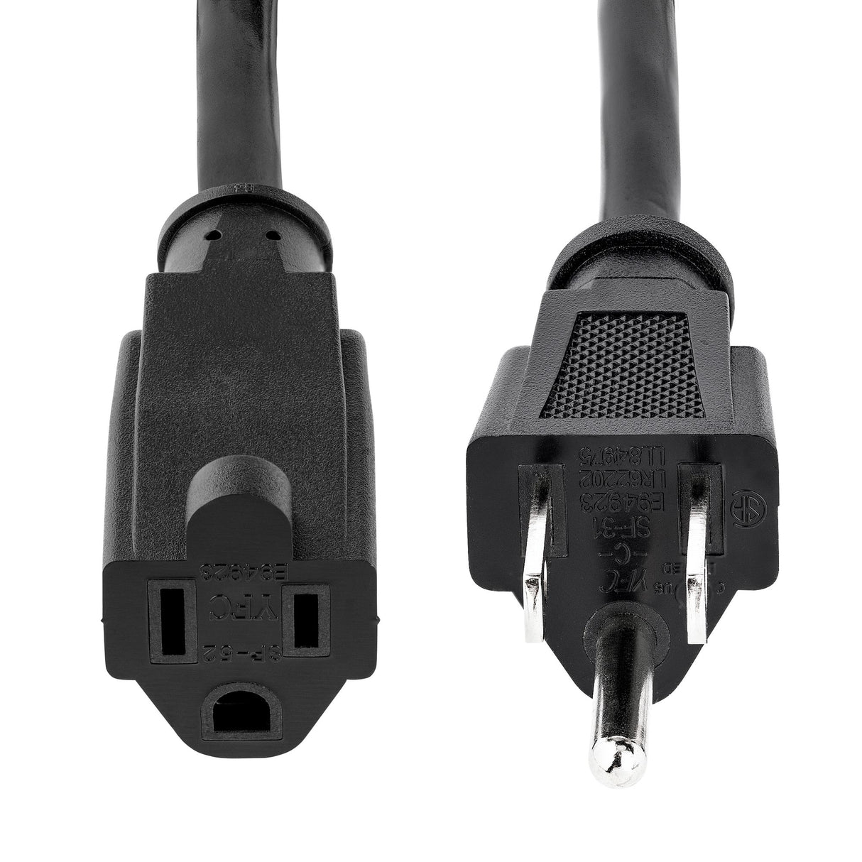 StarTech.com 15ft (4.5m) Heavy Duty Extension Cord, NEMA 5-15R to NEMA 5-15P Black Extension Cord, 15A 125V, 14AWG, Heavy Gauge Extension Power Cable, NEMA 5-15R to NEMA 5-15P AC Power Cord