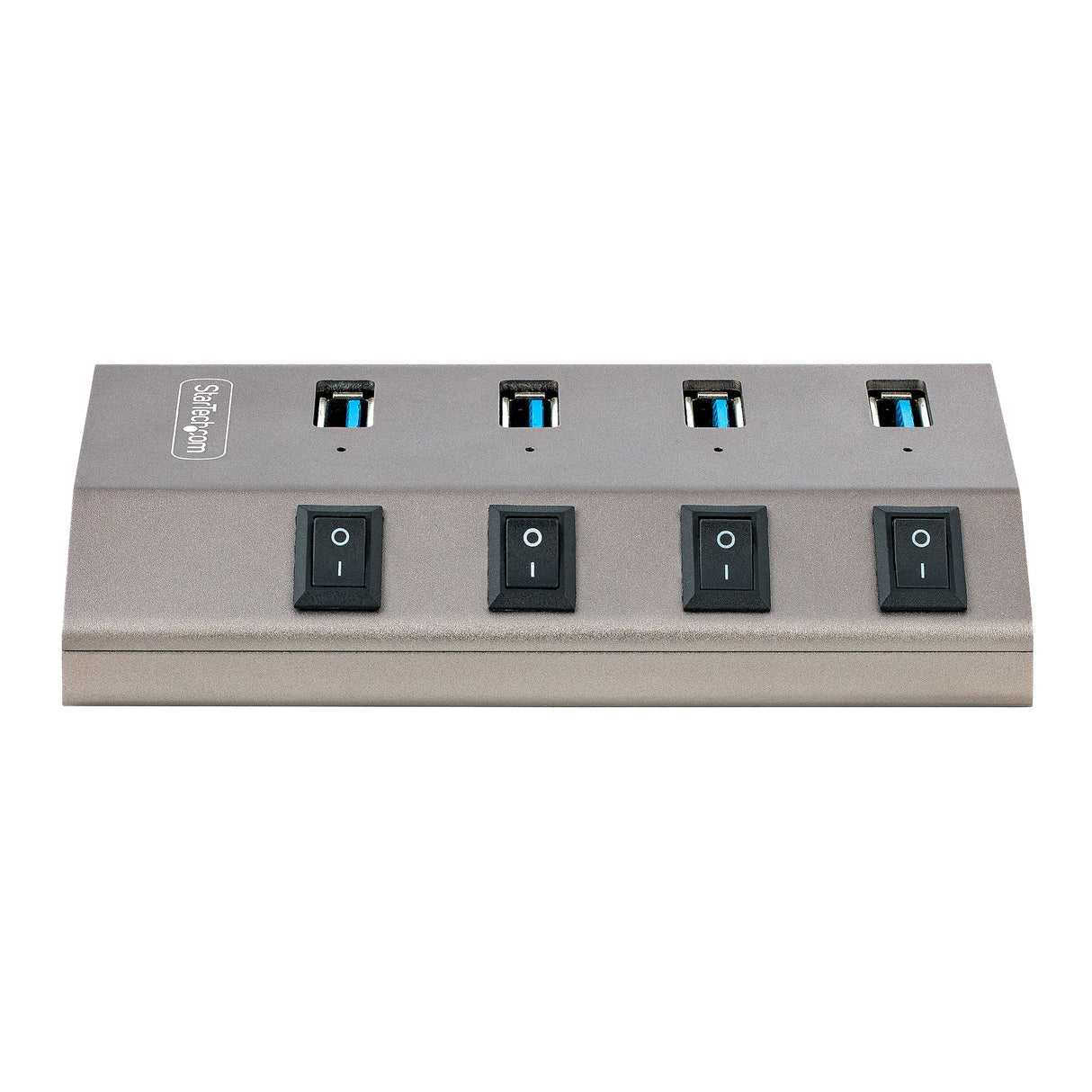 StarTech.com 4 Port Self-Powered USB C Hub with Individual On/Off Switches, USB 3.0 (5Gbps) Expansion Hub with Power Supply, Desktop Laptop USB-C to USB-A Splitter