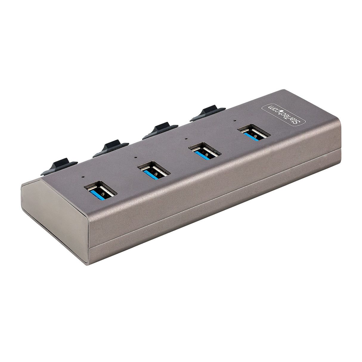StarTech.com 4 Port Self-Powered USB C Hub with Individual On/Off Switches, USB 3.0 (5Gbps) Expansion Hub with Power Supply, Desktop Laptop USB-C to USB-A Splitter