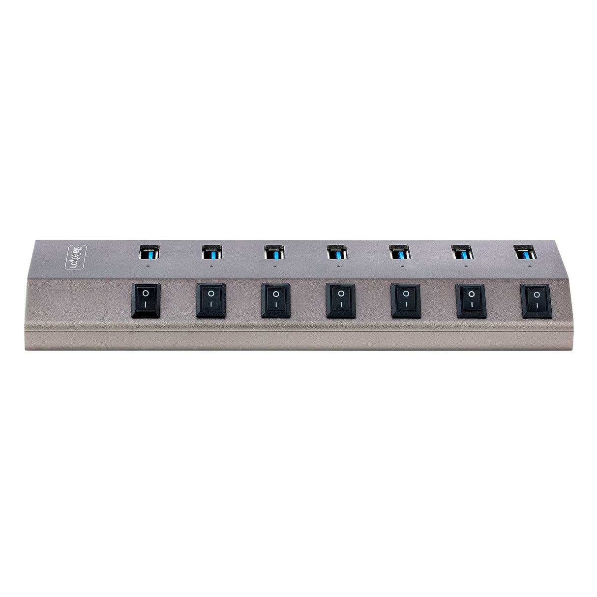 StarTech.com 7 Port Self-Powered USB C Hub with Individual On/Off Switches, USB 3.0 (5Gbps) Expansion Hub with Power Supply, Desktop Laptop USB-C to USB-A Splitter