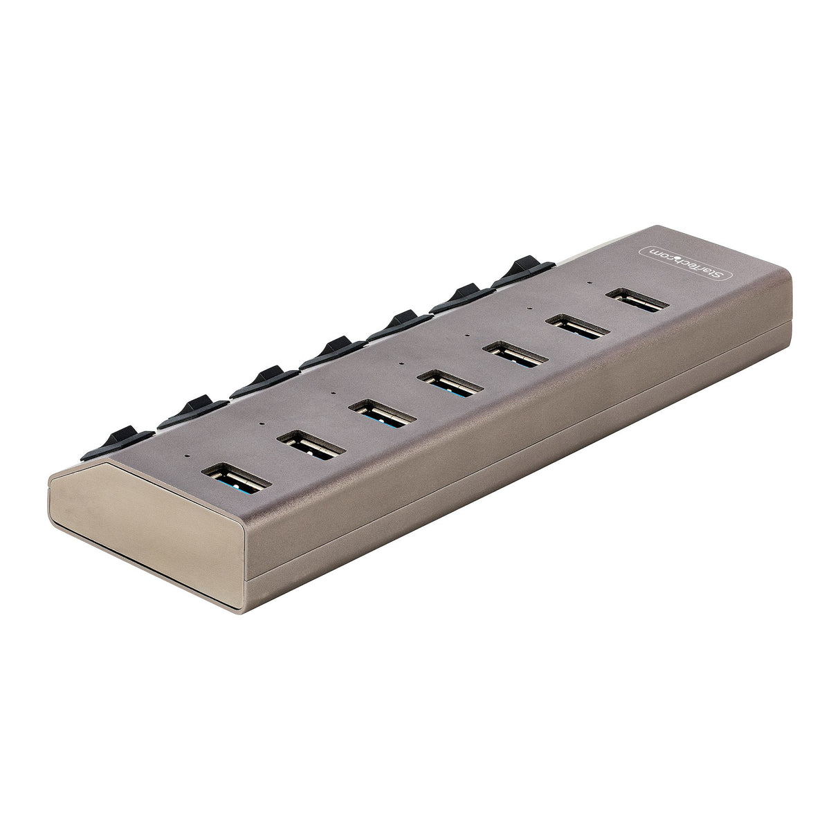 StarTech.com 7 Port Self-Powered USB C Hub with Individual On/Off Switches, USB 3.0 (5Gbps) Expansion Hub with Power Supply, Desktop Laptop USB-C to USB-A Splitter