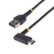 StarTech.com 6.6ft (2m) USB-A to USB-C Fast Charging Cable, Rugged, Right-Angled, Charge & Sync, 3A, USB 2.0, TPE Jacket and Aramid Fiber - USB Charging Cord