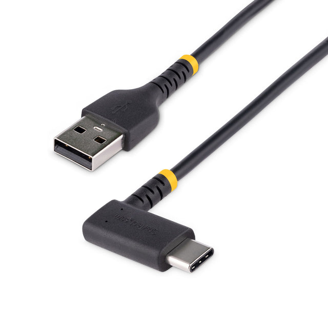 StarTech.com 6.6ft (2m) USB-A to USB-C Fast Charging Cable, Rugged, Right-Angled, Charge & Sync, 3A, USB 2.0, TPE Jacket and Aramid Fiber - USB Charging Cord