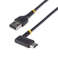 StarTech.com 1ft (30cm) USB-A to USB-C Fast Charging Cable, Rugged, Right-Angled, Charge & Sync, 3A, USB 2.0, TPE Jacket and Aramid Fiber - USB Charging Cord