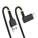 StarTech.com 3ft (1m) USB-A to USB-C Fast Charging Cable, Rugged, Right-Angled, Charge & Sync, 3A, USB 2.0, TPE Jacket and Aramid Fiber - USB Charging Cord