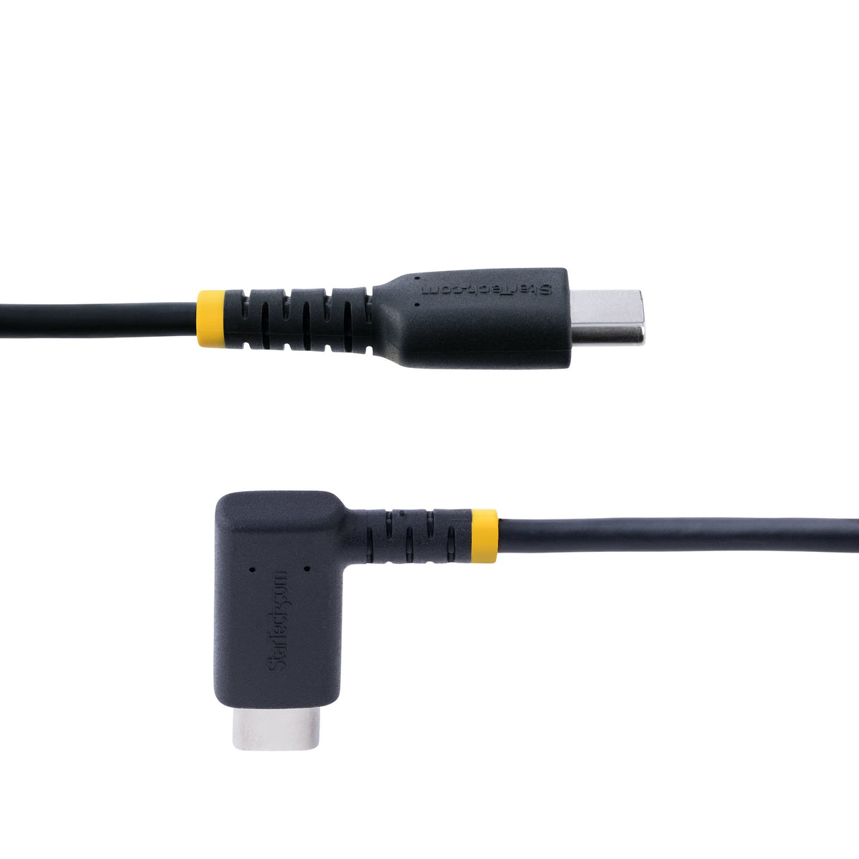 StarTech.com 1ft (30cm) USB-C Fast Charging Cable, Rugged, Right-Angled, Charge & Sync, 60W (3A) PD, USB 2.0, TPE Jacket and Aramid Fiber - USB C Charging Cord