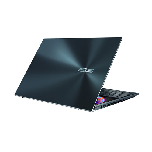 ASUS Zenbook Pro Duo 15 OLED UX582ZM-XH71-CA laptop Intel® Core™ i7 i7-12700H 39.6 cm (15.6") Touchscreen Full HD 16 GB LPDDR5-SDRAM 1 TB SSD NVIDIA GeForce RTX 3060 Wi-Fi 6 (802.11ax) Windows 11 Pro Blue