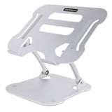 StarTech.com Laptop Stand for Desk, Ergonomic Laptop Stand Adjustable Height, Aluminum, Portable, Supports up to 22lb (10kg), Foldable Laptop Holder for Desk - Angled Notebook Computer Riser/Lift