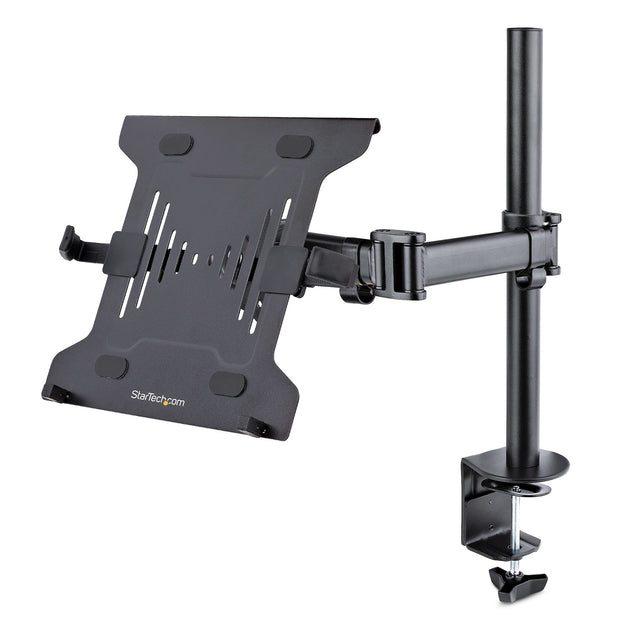 StarTech.com Laptop Desk Mount - Monitor and Laptop Mount - Displays up to 34" (17.6lb/8kg) & Laptops (4.5kg/9.9lb) - Articulating VESA Laptop Tray Arm - Clamp / Grommet Mount