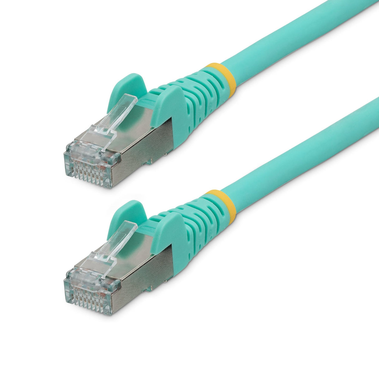 StarTech.com 2ft CAT6a Ethernet Cable - Aqua - Low Smoke Zero Halogen (LSZH) - 10GbE 500MHz 100W PoE++ Snagless RJ-45 w/Strain Reliefs S/FTP Network Patch Cord