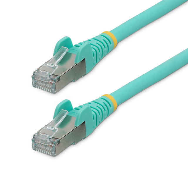 StarTech.com 2ft CAT6a Ethernet Cable - Aqua - Low Smoke Zero Halogen (LSZH) - 10GbE 500MHz 100W PoE++ Snagless RJ-45 w/Strain Reliefs S/FTP Network Patch Cord