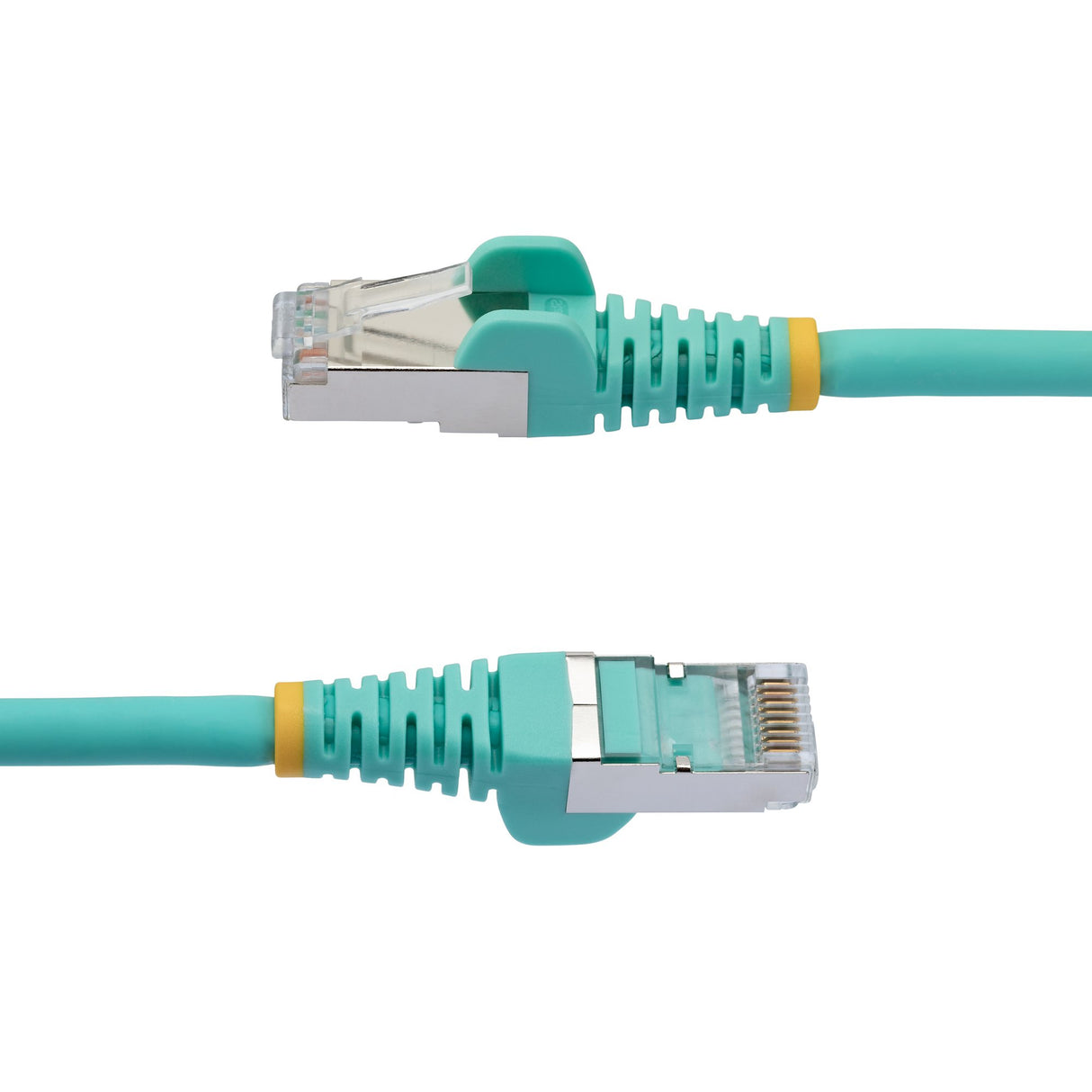 StarTech.com 35ft CAT6a Ethernet Cable - Aqua - Low Smoke Zero Halogen (LSZH) - 10GbE 500MHz 100W PoE++ Snagless RJ-45 w/Strain Reliefs S/FTP Network Patch Cord