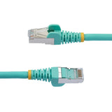StarTech.com 25ft CAT6a Ethernet Cable - Aqua - Low Smoke Zero Halogen (LSZH) - 10GbE 500MHz 100W PoE++ Snagless RJ-45 w/Strain Reliefs S/FTP Network Patch Cord