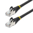 StarTech.com 8ft CAT6a Ethernet Cable - Black - Low Smoke Zero Halogen (LSZH) - 10GbE 500MHz 100W PoE++ Snagless RJ-45 w/Strain Reliefs S/FTP Network Patch Cord