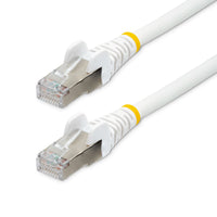 StarTech.com 12ft CAT6a Ethernet Cable - White - Low Smoke Zero Halogen (LSZH) - 10GbE 500MHz 100W PoE++ Snagless RJ-45 w/Strain Reliefs S/FTP Network Patch Cord