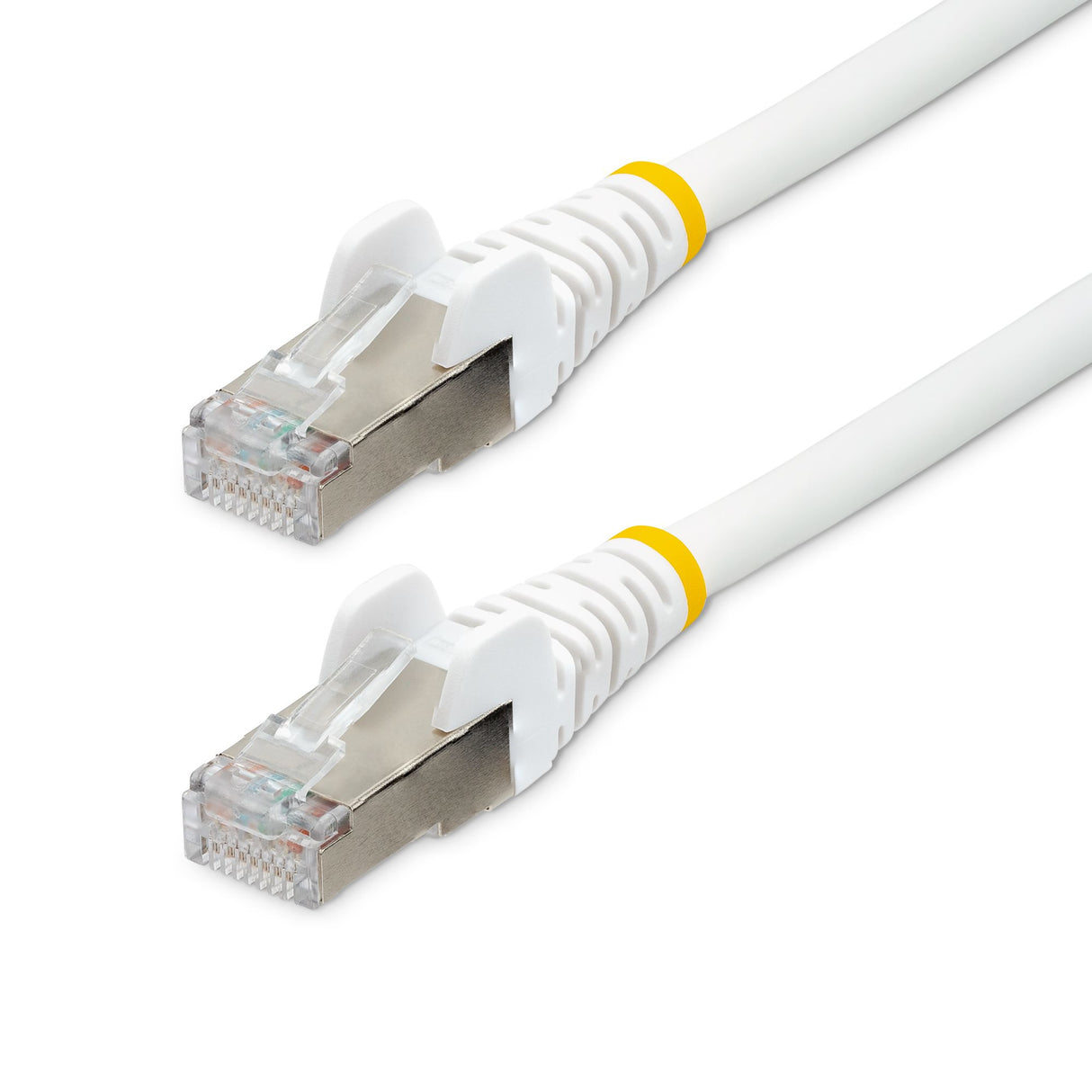 StarTech.com 15ft CAT6a Ethernet Cable - White - Low Smoke Zero Halogen (LSZH) - 10GbE 500MHz 100W PoE++ Snagless RJ-45 w/Strain Reliefs S/FTP Network Patch Cord