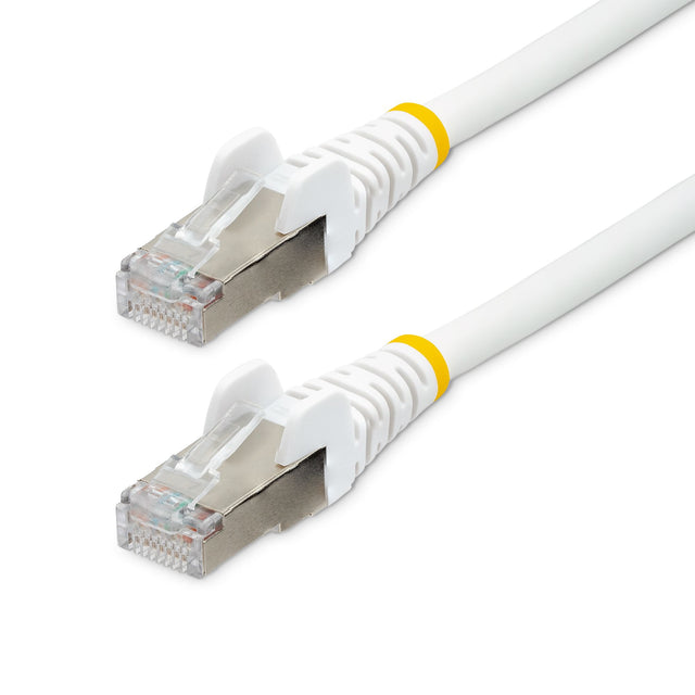 StarTech.com 2ft CAT6a Ethernet Cable - White - Low Smoke Zero Halogen (LSZH) - 10GbE 500MHz 100W PoE++ Snagless RJ-45 w/Strain Reliefs S/FTP Network Patch Cord