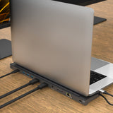 j5create JCD542-N USB-C® Dual HDMI™ Docking Station, includes 2x HDMI ports and 4x USB ports, Grey & Black