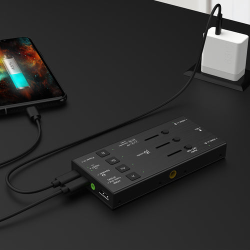 j5create JVA06 Dual HDMI™ Video Capture Card, 1920*1080 Video Capture Resolution, 3 x HDMI ports and 2 x USB ports, Black