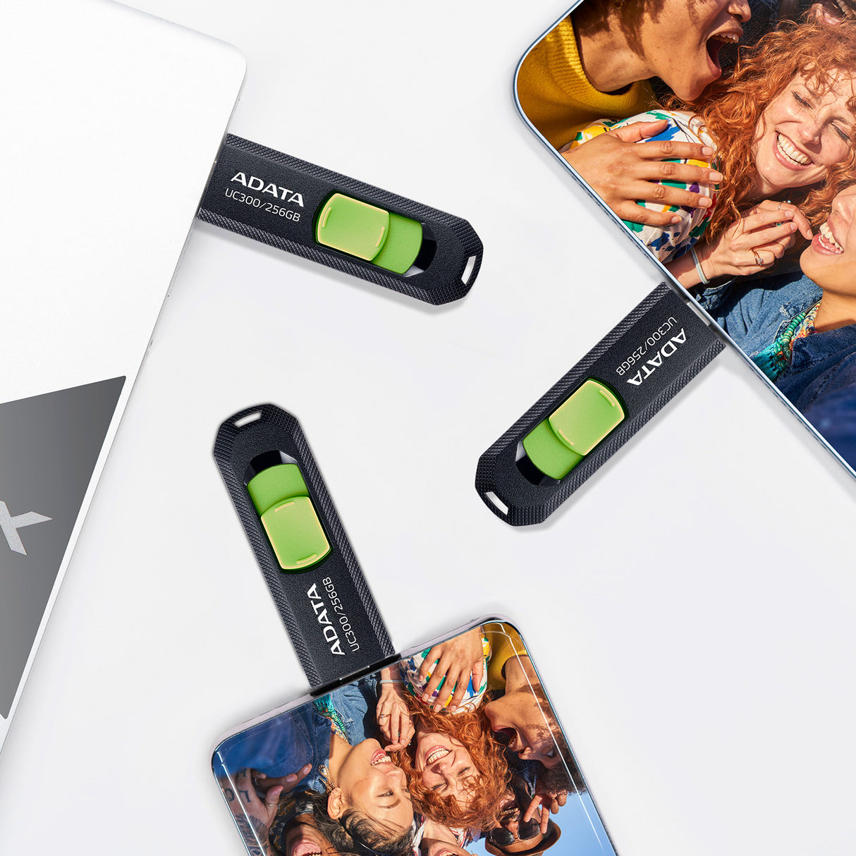 ADATA UC300 USB flash drive 64 GB USB Type-C 3.2 Gen 1 (3.1 Gen 1) Black, Green