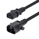 StarTech.com 10ft (3m) Power Extension Cord, Locking C14 to C13, PDU Power Cord, 10A 250V, 18AWG, AC Power Cable Extension, TAA Compliant, UL Listed