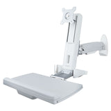 StarTech.com Wall Mount Workstation, Full Motion Sit Stand Desk w/ Height Adjustable VESA Monitor Arm & Keyboard Tray, Ergonomic Wall Mounted Computer Workstation, Single 27"/34" Display - TAA