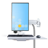 StarTech.com Wall Mount Workstation, Full Motion Sit Stand Desk w/ Height Adjustable VESA Monitor Arm & Keyboard Tray, Ergonomic Wall Mounted Computer Workstation, Single 27"/34" Display - TAA