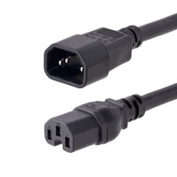 StarTech.com 10ft (3m) Heavy Duty Extension Cord, C14 to C15 Extension Cord, 15A 125V, 14AWG, Heavy Gauge Power Extension Cable, Heavy Duty AC Power Cord