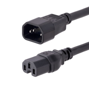 StarTech.com 10ft (3m) Heavy Duty Extension Cord, C14 to C15 Extension Cord, 15A 125V, 14AWG, Heavy Gauge Power Extension Cable, Heavy Duty AC Power Cord