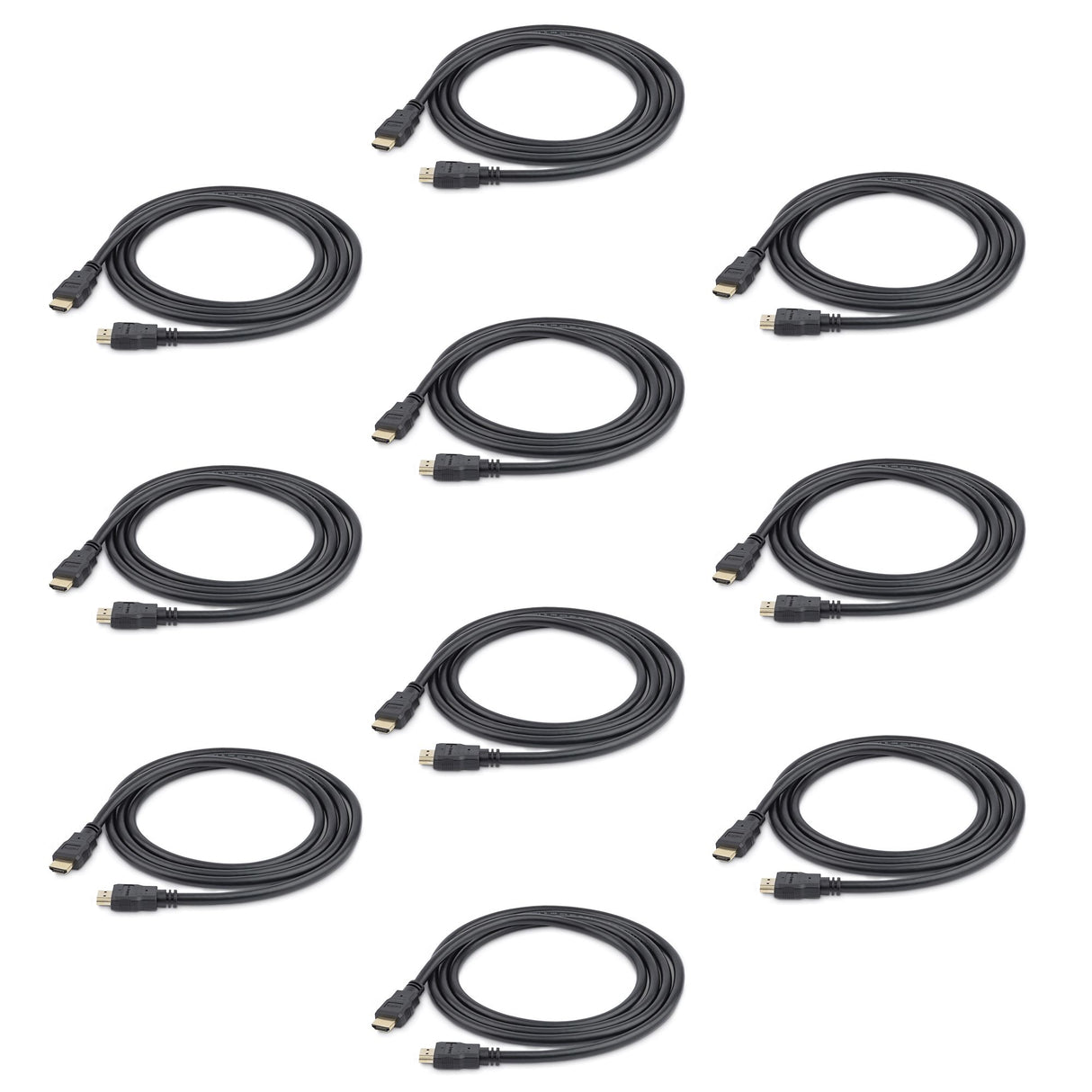 StarTech.com 10-Pack 6ft (1.8m) HDMI Cable, 4K High Speed HDMI Cable w/ Ethernet, UHD 4K 30Hz Video, HDMI 1.4 Cable, Ultra HD HDMI Monitors, Projectors, TVs & Displays, Black HDMI Cord - M/M