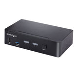 StarTech.com 2-Port USB-C KVM Switch, Single 4K 60Hz DisplayPort Monitor, 3.5mm Audio, 6x USB Hub Ports, Hot Key Switching, Thunderbolt 3/4 Compatible - TAA