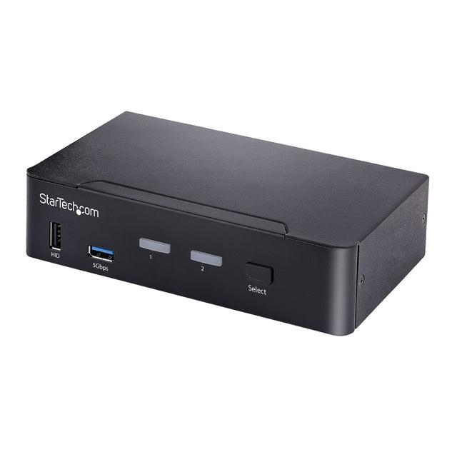 StarTech.com 2-Port USB-C KVM Switch, Single 4K 60Hz DisplayPort Monitor, 3.5mm Audio, 6x USB Hub Ports, Hot Key Switching, Thunderbolt 3/4 Compatible - TAA