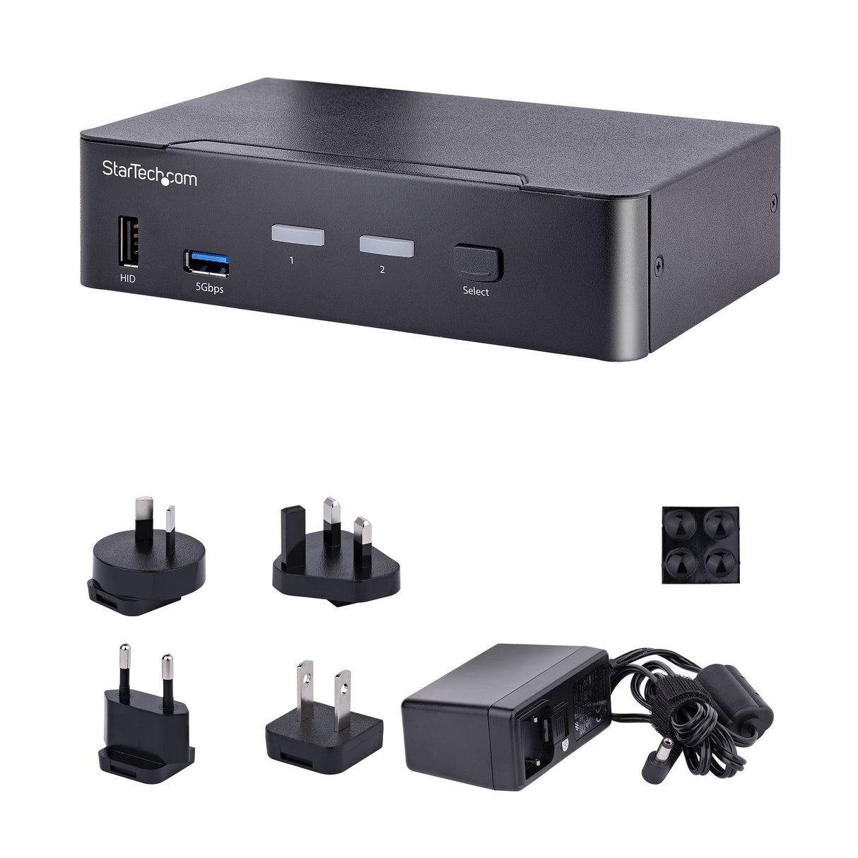 StarTech.com 2-Port USB-C KVM Switch, Single 4K 60Hz DisplayPort Monitor, 3.5mm Audio, 6x USB Hub Ports, Hot Key Switching, Thunderbolt 3/4 Compatible - TAA