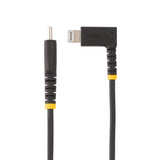 StarTech.com 3ft (1m) Durable USB-C to Lightning Cable - Right-Angled Heavy Duty Aramid Fiber USB Type-C to Lightning Charging/Sync Cord - Apple MFi Certified - Rugged iPhone Lightning Cable