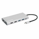 Manhattan USB-C Dock/Hub with Card Reader and MST, Ports (x10): Ethernet, 4K HDMI (X3), USB-A (x3) and USB-C (x2), With Power Delivery (100W) to 1x USB-C Port (USB-C wall charger/ cable needed), MST = Multi-Stream Transport, Universal for all devices