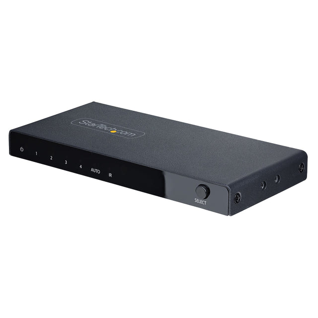 StarTech.com 4-Port 8K HDMI Switch, HDMI 2.1 Switcher 4K 120Hz HDR10+, 8K 60Hz UHD, HDMI Switch 4 In 1 Out, Auto/Manual Source Switching, Power Adapter and Remote Included